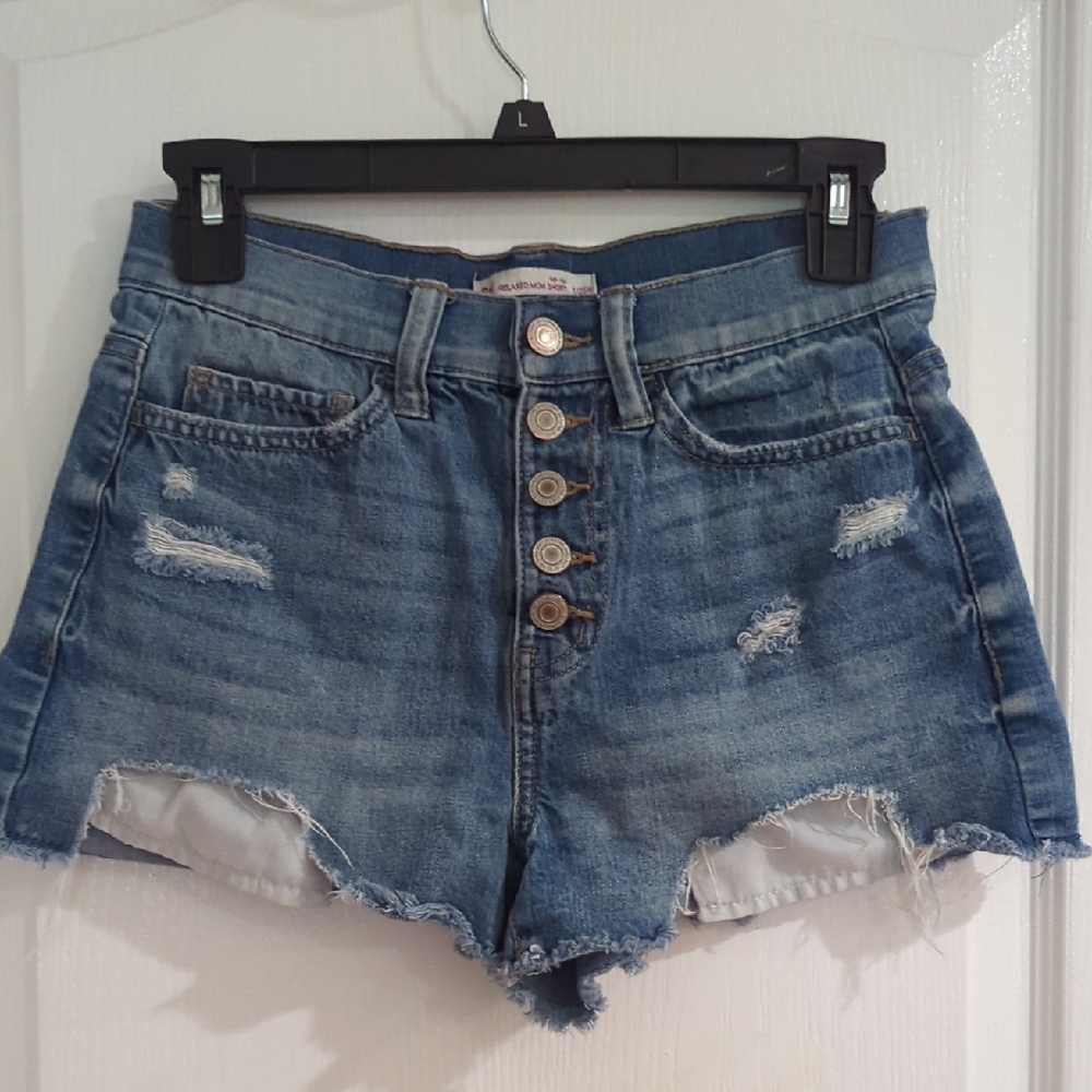 SO Distressed Light Blue Denim Shorts